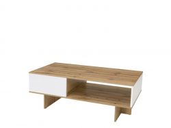 Zele konferenční stolek LAW/120, dub wotan/bílý lesk