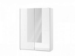 SAMOA 30 šatní skříň se zrcadlem, bílá mat/bílá lesk