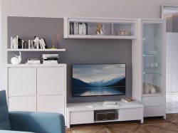 Kaspian Televizní stolek RTV2S, bílá/bílá matná